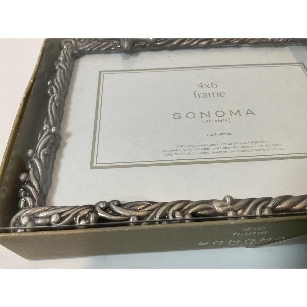 Sonoma Life Style 4x6 Frame Nautical Beach Seashell‎ Starfish Pewter Finish
